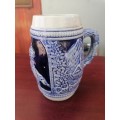 Cobalt Blue and Gray Pottery Beer Mug