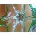 Large Stunning Midcentury Green Murano Glass Bowl.