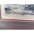 RARE FIND 1641 REMBRANDT `Landscape With Old Country Kate, ETCHING HAND PRINTED BY THEO BEERENDONK