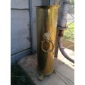 Antique solid brass Canon shell converted