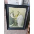 Vintage print of Wedding to Kahna old mural with frame