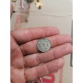1960 south africa silver 6d coin