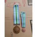 SOUTH AFRICA - BORDER WAR -FULL SIZE AND MINIATURE UNITAS MEDAL