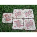 5 x Victorian fireplace tile floral design