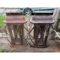 Pair of vintage rustic looking lamps. Condition as per picture