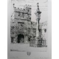 Very collectable Mabel Oliver Rae 1868 -1956 etching of Oxford