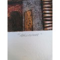 Lovely collagraph print art piece