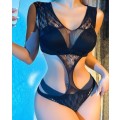 **Valentines Day Deals : Stunning mesh cut out halter teddy body suit**