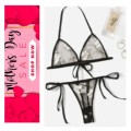**Gifts under R80 : Floral Embroidered Mesh triangle lingerie set**