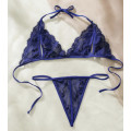 **80% Off : Floral Embroidered Mesh triangle lingerie set**