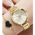 **Stunning Gold Quartz Watch and bracelet set  **