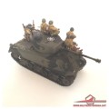 Sherman tank with US GI riders, 6 figures in total