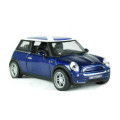 BMW Mini Cooper S in blue with St. Andrew`s flag (Scotland)