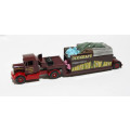 Scammell tractor with articulated low loader and load `Anderton & Rowlands Dodgems`