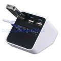 All-in-1 USB 2.0 Card Reader USB Hub 3x USB+MS/SD/M2/TF Card Reader 7 Slots USB Combo (White+Black)