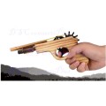 Kids Toys Wooden Toy Gun Classic Playing Rubber Band Pistol Elastic Band Launcher (Brown)..!