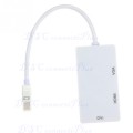 3-in-1 Thunderbolt Mini DisplayPort DP To HDMI DVI VGA Adapter For MacBook Pro Air (White)..!