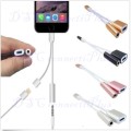 2-in-1 3.5mm AUX Audio Headphone Jack Adapter Charger Cable For iPhones (Black)..!