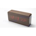 4.5` LCD Voice Control Electronic Desktop Wooden Clock w/ Thermometer (Brown)..!