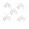 Clip-on L Shape 4Pin SMD 5050 LED RGB String Solderless Coupler Connector Convenient Adapter (White)