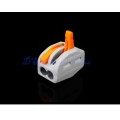 Spring Lever Push Fit Cable 2-wire Connector 32A 2-pin Conductor Terminal (Grey + Orange)..!