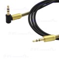 100cm 3.5mm Elbow Male Plug to Straight Male Plug Stereo Headphone Car Aux Audio Extension Cable..!!