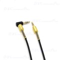 100cm 3.5mm Elbow Male Plug to Straight Male Plug Stereo Headphone Car Aux Audio Extension Cable..!!
