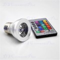 E27 AC85-265V RGB LED Bulb 3W 16 Color Changeable Lamp Spotlight Downlight + IR Remote Control..!