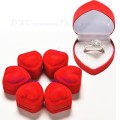 Mini Cute Red Heart Shape Jewelry / Rings Packaging Carrying Display Gift Box Case (Red)..!