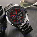CURREN 30m Water Resistant Decorative Sub-dial Date Display Men Quartz Wristwatch (Black + Red)..!
