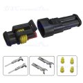 2-Pin Sealed Waterproof Automotive Electrical Wire Connector Plug Set (Black)..!