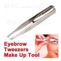 Eyelash Eyebrow Eye Hair Remover Stainless Steel LED Tweezer Beauty Tool w/ 3 Batteries (Silver)..!