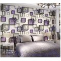Stereo Purple 3D Wallpaper Living Room Hotel TV Background 10m Roll (Purple)..!