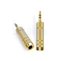 3.5mm Plug to 6.35mm Jack Conversion Gold-Plated Audio Adapter (Gold)..!