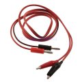 Alligator Test Lead Clip to Banana Plug Cable for Multimeters & Electronic Equipment (Black+Red)..!