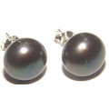 GORGEOUS CULTURED PEARL STUD EARRINGS SET IN SOLID .925 STERLING SILVER!