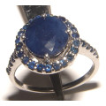 PURE PERFECTION! SOLID .925 STERLING SILVER RING WITH NATURAL SAPPHIRES!