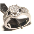 PURE PERFECTION! SOLID .925 STERLING SILVER RING WITH CREATED DIAMONDS!