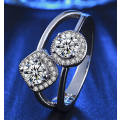STUNNING SAPPHIRE AND TOPAZ 18K WHITE GOLD FILLED DRESS RING