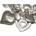 STUNNING CHUNKY SILVER HOLLOW HEART TOGGLE BRACELET.