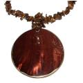 PRETTY NATURAL TIGER EYE SHELL NECKLACE