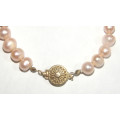 Ivory Freshwater Pearls Necklace with Gold Clasp
