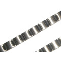 12mm Wide High Quality Polished Stainless Steel Bracelet With Black Links