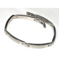 6mm Wide High Quality Brushed and Polished Stainless Steel Bracelet