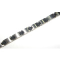 8,02mm Wide High Quality Polished Stainless Steel Bracelet With Black Links