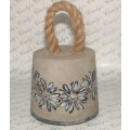HAND CRAFTED CEMENT DOOR STOP WITH ROPE HANDLE