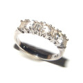 GORGEOUS  SOLID .925 STERLING SILVER ETERNITY RING WITH SIMULATED DIAMONDS