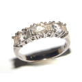 GORGEOUS  SOLID .925 STERLING SILVER ETERNITY RING WITH SIMULATED DIAMONDS