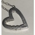 DESIGNER (SIGNED) DIAMOND PENDANT WITH .925 STERLING SILVER CHAIN
