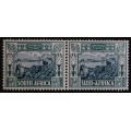 SACC 75: 1938 Voortrekker Centenary Memorial Fund. ½d + ½d blue/green pair. M(NH).